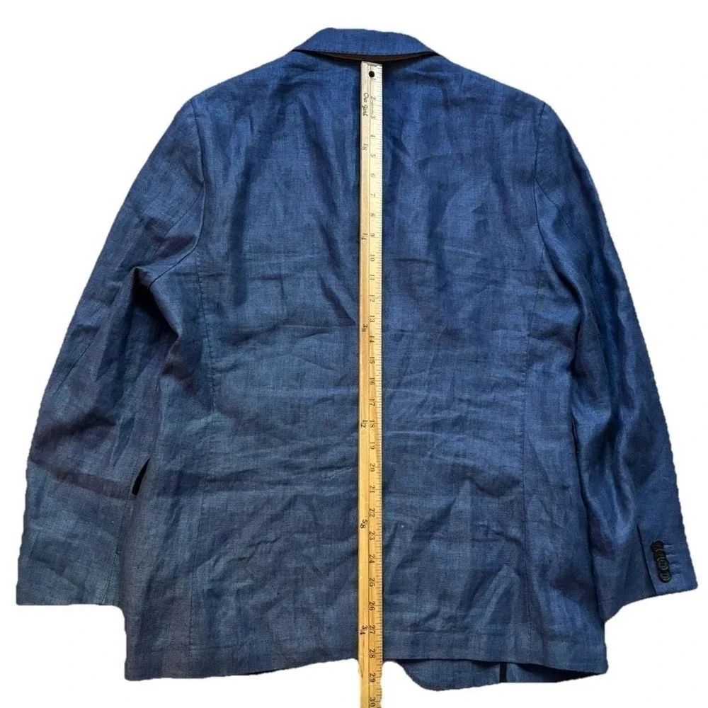 Banana Republic Navy Blue Linen-Blend Sport Coat